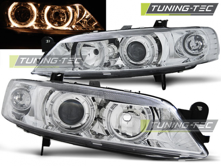 Upgrade Design Angel Eyes Scheinwerfer für Opel Vectra B Facelift 99-02 chrom