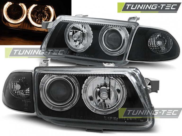 Upgrade Design Angel Eyes Scheinwerfer für Opel Astra F 94-97 schwarz
