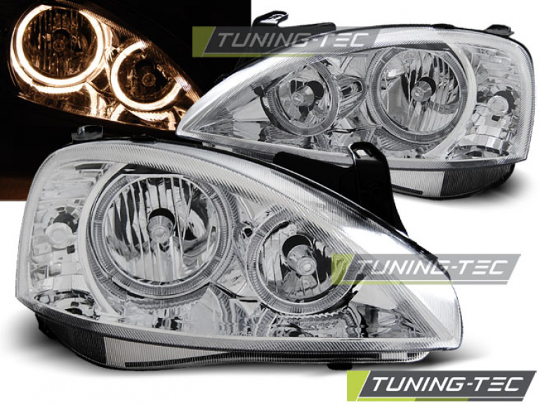Scheinwerfer mit LED für Opel Corsa C in Chrom