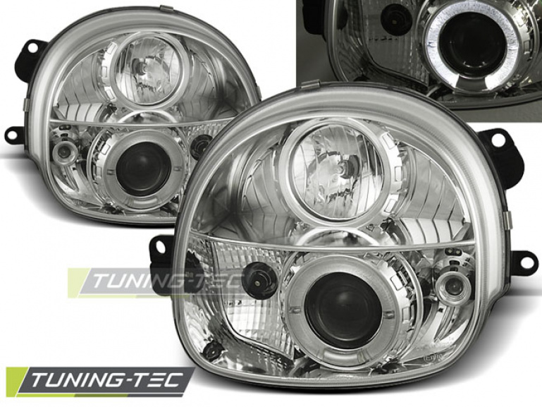 LED Angel Eyes Scheinwerfer für Renault Twingo 93-98 chrom