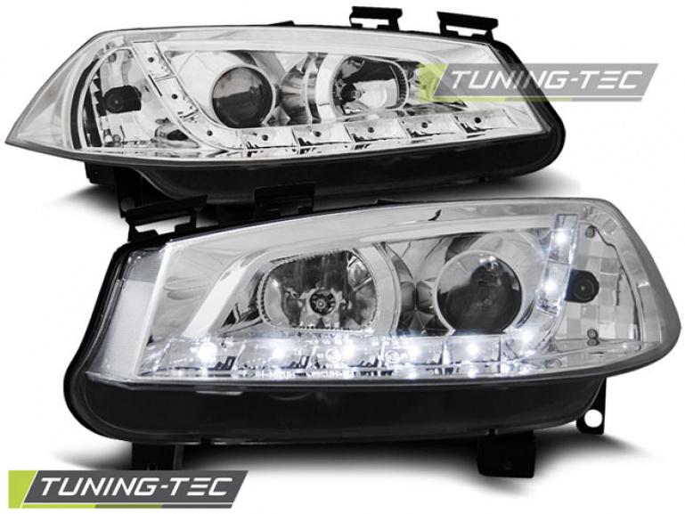 LED Tagfahrlicht Design Scheinwerfer für Renault Megane 2 02-05 chrom