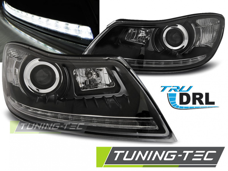 LED Tagfahrlicht Scheinwerfer für Skoda Octavia 2 (1Z Facelift) 09-12 schwarz
