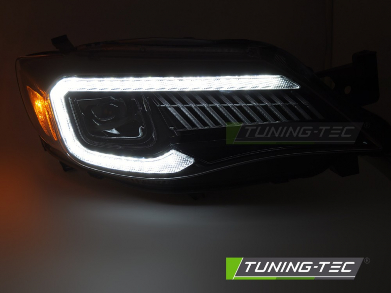 VOLL LED Tagfahrlicht Scheinwerfer Set für Subaru WRX 08-14 schwarz mit dyn. Blinker