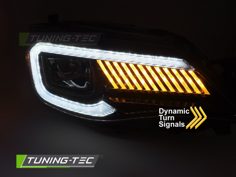 VOLL LED Tagfahrlicht Scheinwerfer Set für Subaru WRX 08-14 schwarz mit dyn. Blinker
