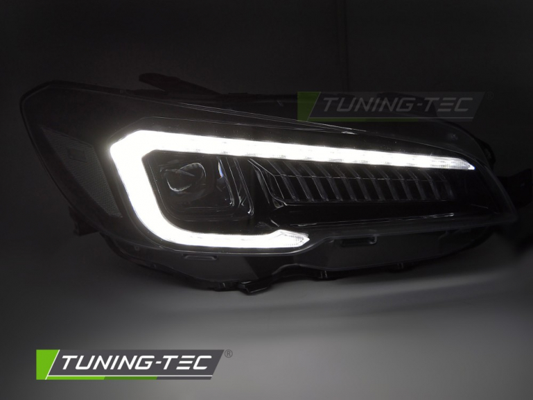 VOLL LED Tagfahrlicht Scheinwerfer Set für Subaru WRX 14-22 schwarz mit dyn. Blinker und Willkommensfunktion