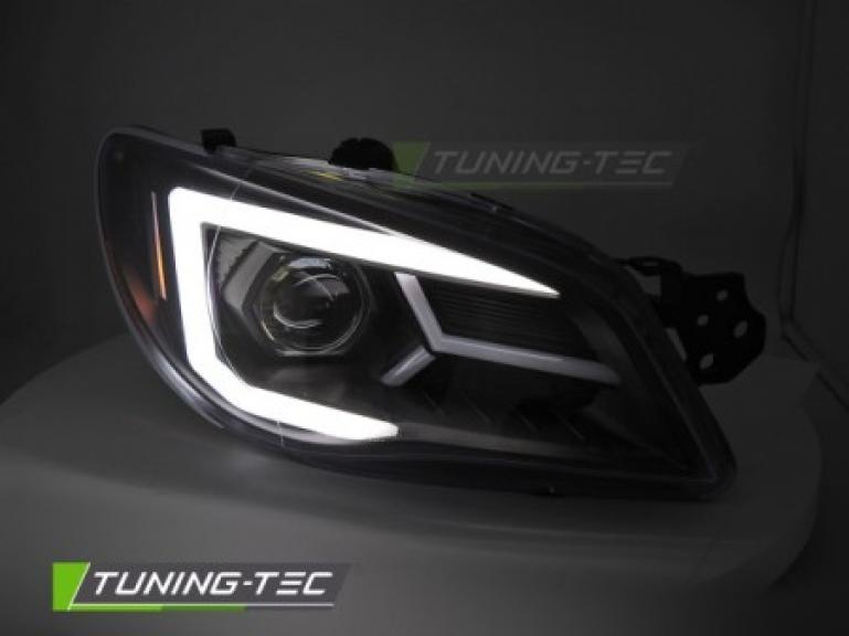 Preview: LED Tagfahrlicht Design Scheinwerfer Set passend für Subaru Impreza 2 Facelift (GD/GG) 05-07 schwarz mit dyn. Blinker