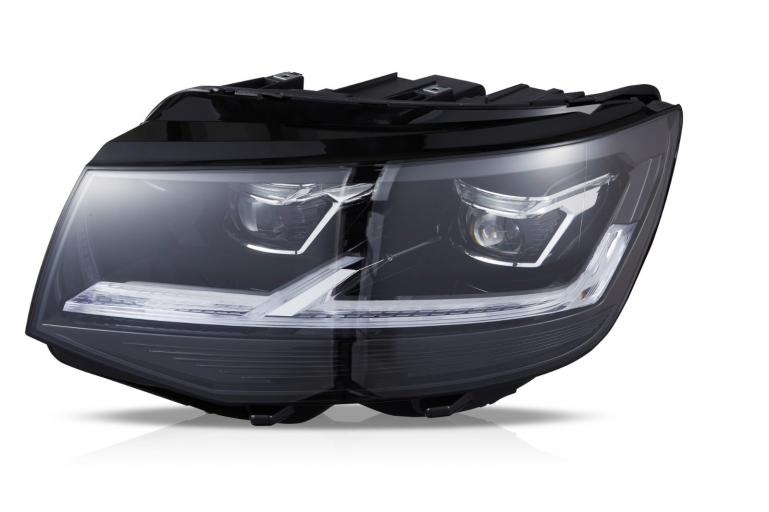 VOLL-LED Scheinwerfer passend für VW T6 15-19 schwarz mit statischen LED Blinker