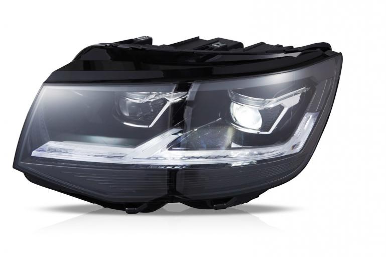 VOLL-LED Scheinwerfer passend für VW T6 15-19 schwarz mit statischen LED Blinker