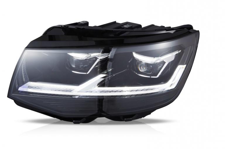 VOLL-LED Scheinwerfer passend für VW T6 15-19 schwarz mit statischen LED Blinker