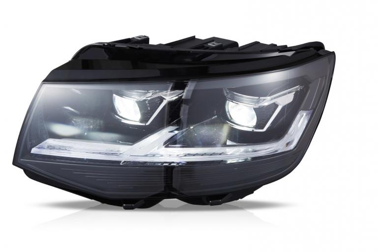 VOLL-LED Scheinwerfer passend für VW T6 15-19 schwarz mit statischen LED Blinker