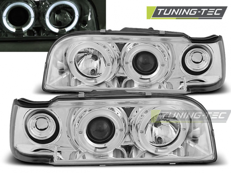 LED Angel Eyes Scheinwerfer für Volvo 850 92-96 chrom