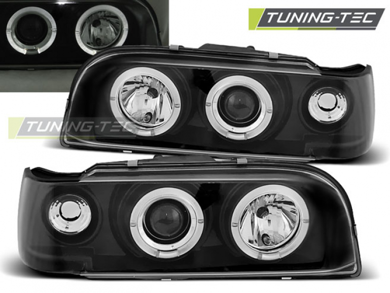 LED Angel Eyes Scheinwerfer für Volvo 850 92-96 schwarz