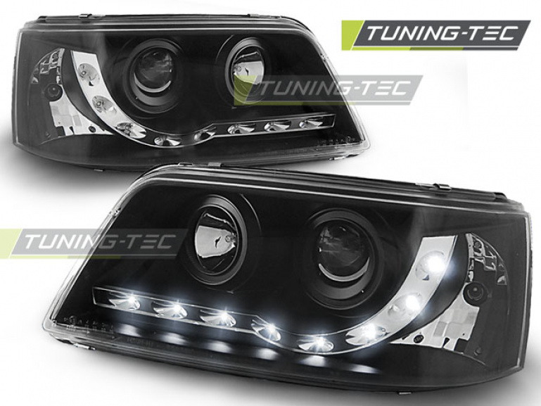 Scheinwerfer DRL Tagfahrlicht für VW T5 Bj. 03-09 dynamischer Blinker  Schwarz