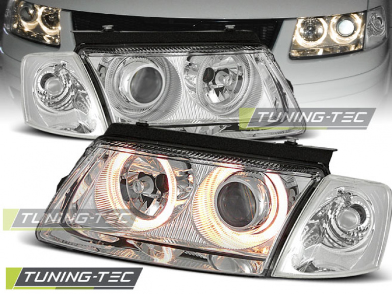 Upgrade Design Angel Eyes Scheinwerfer für VW Passat 3B (B5) 96-00 chrom