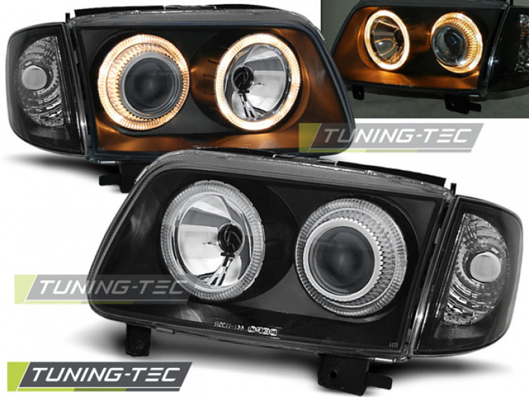 Upgrade Design Angel Eyes Scheinwerfer für VW Polo 6N2 99-01 schwarz