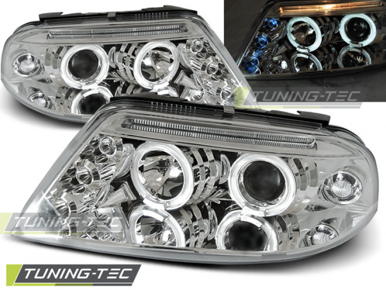 LED Angel Eyes Scheinwerfer für VW Passat 3BG 00-05 chrom