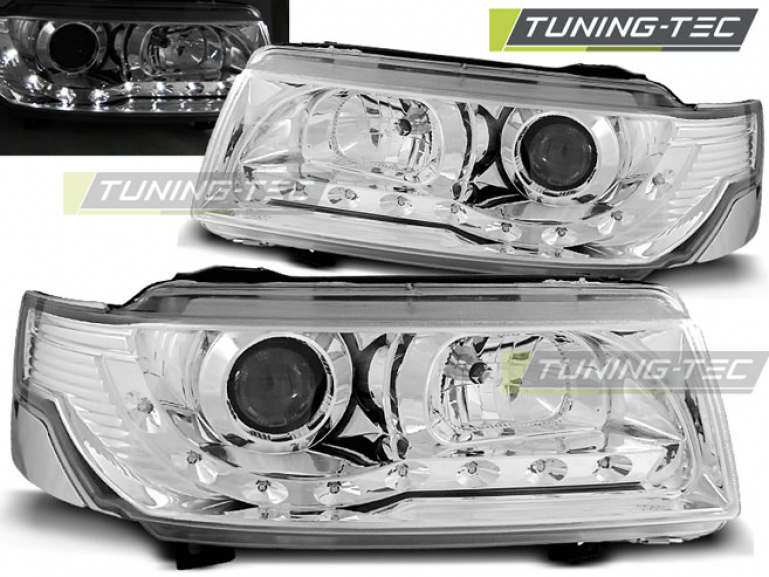 LED Tagfahrlicht Design Scheinwerfer für VW Passat 35i Facelift (B4) 93-97 chrom