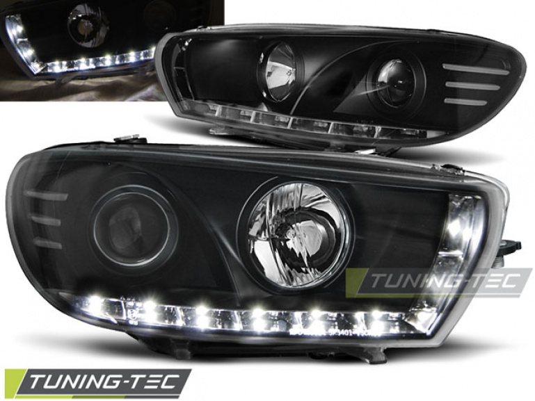 LED Tagfahrlicht Design Scheinwerfer für VW Scirocco 3 08-14 schwarz