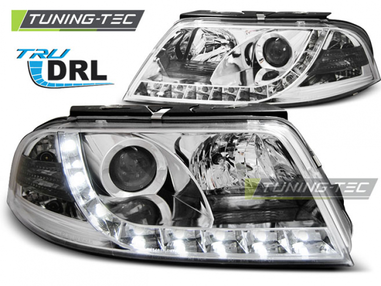 LED Tagfahrlicht Scheinwerfer für VW Passat 3BG 00-05 chrom
