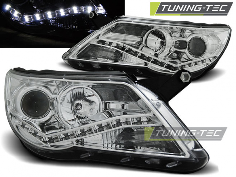 LED Tagfahrlicht Design Scheinwerfer für VW Tiguan (5N) 07-11 chrom