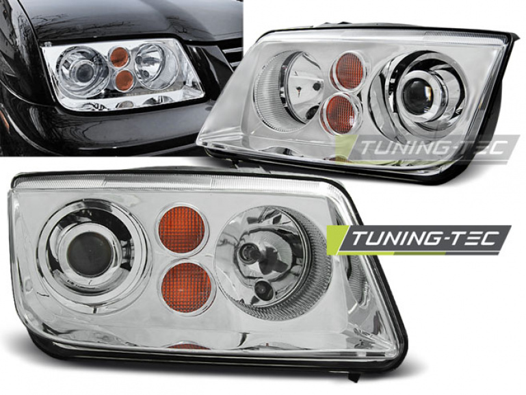 Upgrade Klarglas Xenon Design für Scheinwerfer VW Bora 98-05 chrom