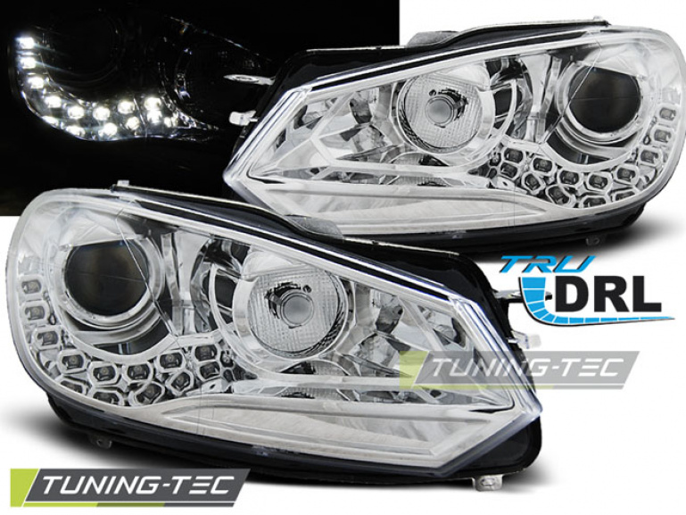 LED Tagfahrlicht Upgrade Scheinwerfer VW Golf 6 08-12 chrom
