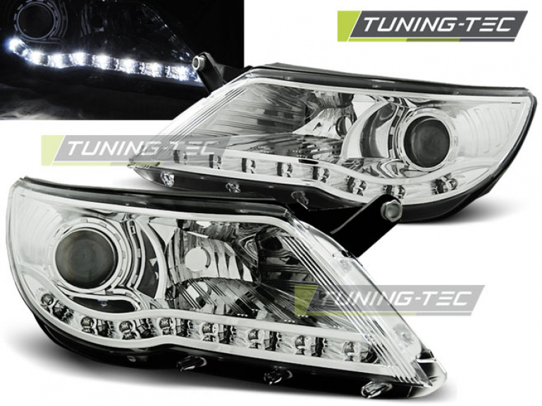 LED Tagfahrlicht Design Scheinwerfer für VW Tiguan (5N) 07-11 chrom