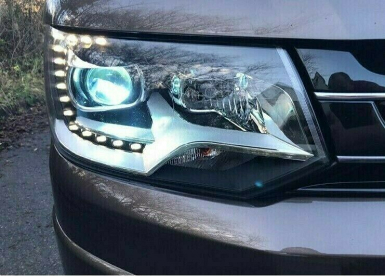 LED Tagfahrlicht Scheinwerfer für VW T5 GP (Facelift) 10-15 schwarz