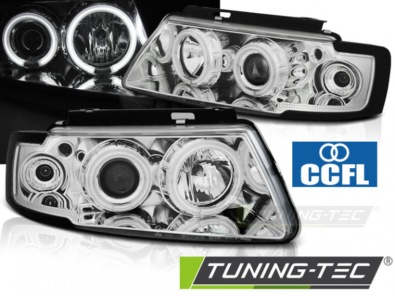CCFL Angel Eyes Scheinwerfer für VW Passat 3B (B5) 96-00 chrom
