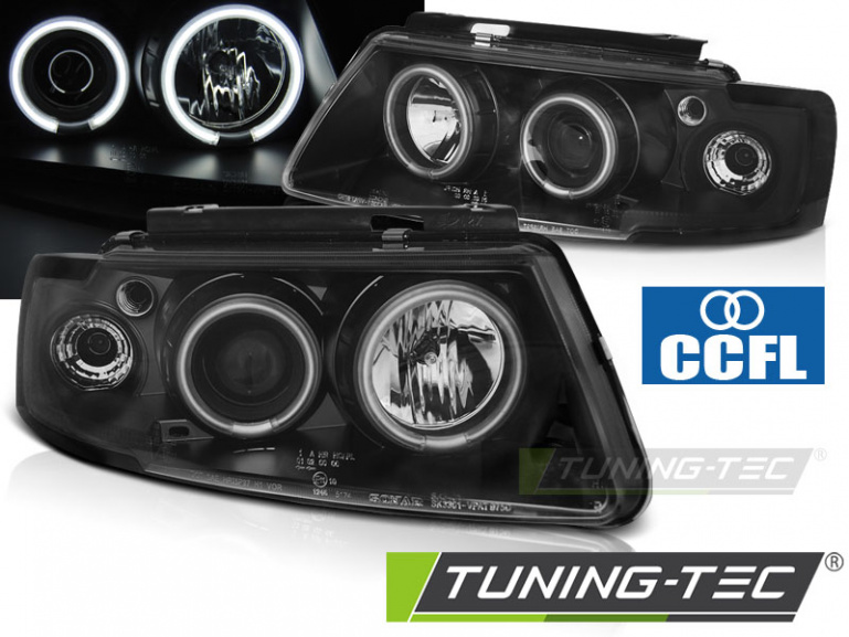 CCFL Angel Eyes Scheinwerfer für VW Passat 3B (B5) 96-00 schwarz