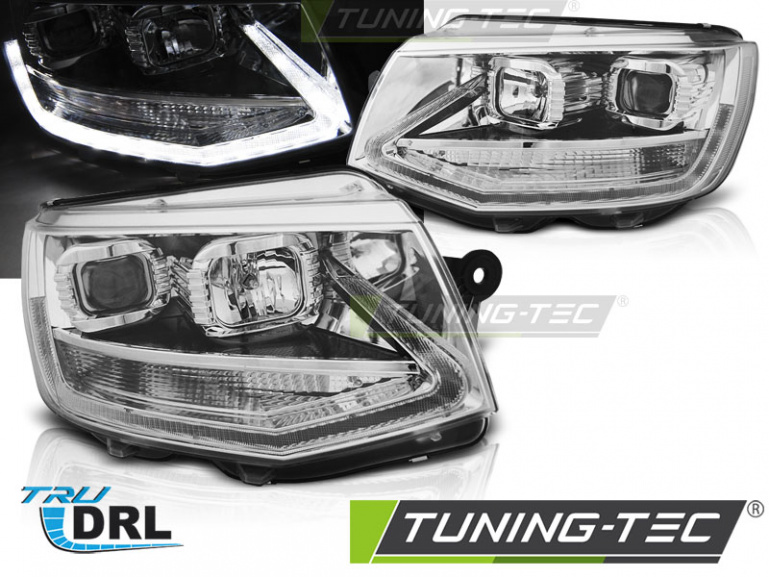 LED Tagfahrlicht Scheinwerfer für VW T6 15-19 chrom