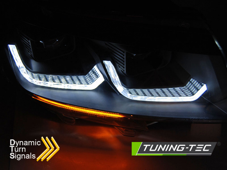 VOLL LED Tagfahrlicht Scheinwerfer für VW T6.1 schwarz ab 2019  mit dynamischem Blinker