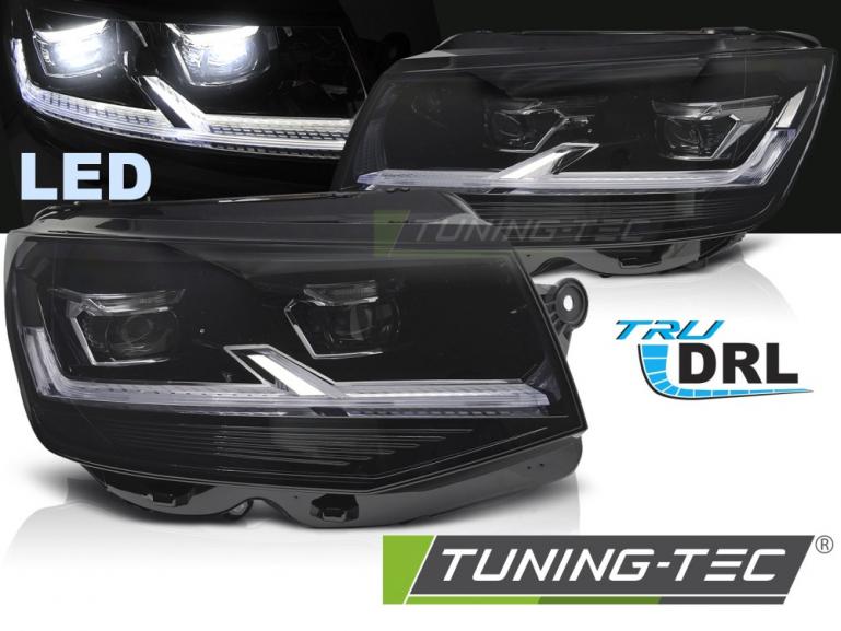 VOLL-LED Scheinwerfer für VW T6 15-19 schwarz mit statischen LED Blinker