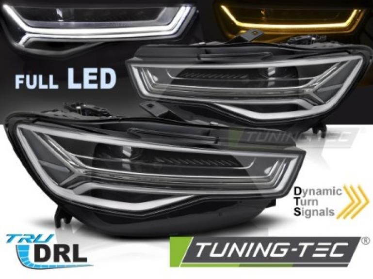 Voll LED Tagfahrlicht Scheinwerfer Set für Audi A6 4G (C7) Facelift 15-18 schwarz mit LED Blinker