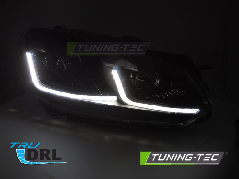 Preview: LED Tagfahrlicht Scheinwerfer Set für VW Golf 6 08-12 schwarz mit dyn. Blinker