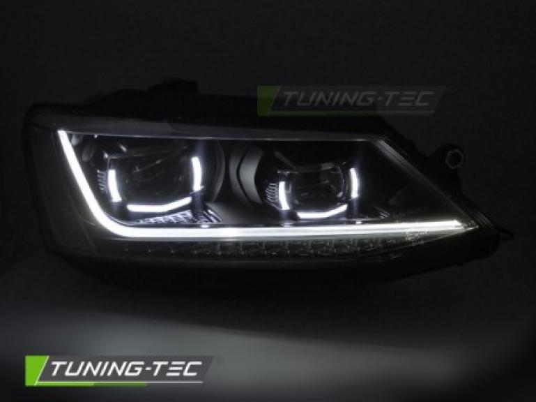 Preview: LED Upgrade Design Tagfahrlicht Scheinwerfer Set für VW Jetta 6 (VI) 11-18 schwarz mit dyn. Blinker