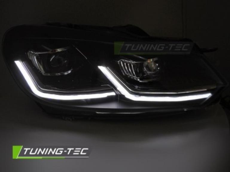 Preview: VOLL LED Upgrade Design Scheinwerfer Set passend für VW Golf 6 08-12 schwarz/chrom