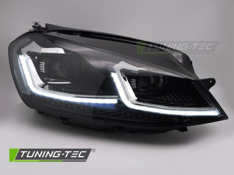 Preview: Voll LED Tagfahrlicht Scheinwerfer Set für VW Golf 7 13-17 schwarz/chrom mit dyn. Blinker