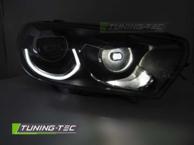 Preview: VOLL LED Tagfahrlicht Scheinwerfer Set passend für VW Scirocco III (3) 08-14 schwarz (werks. Halogen)
