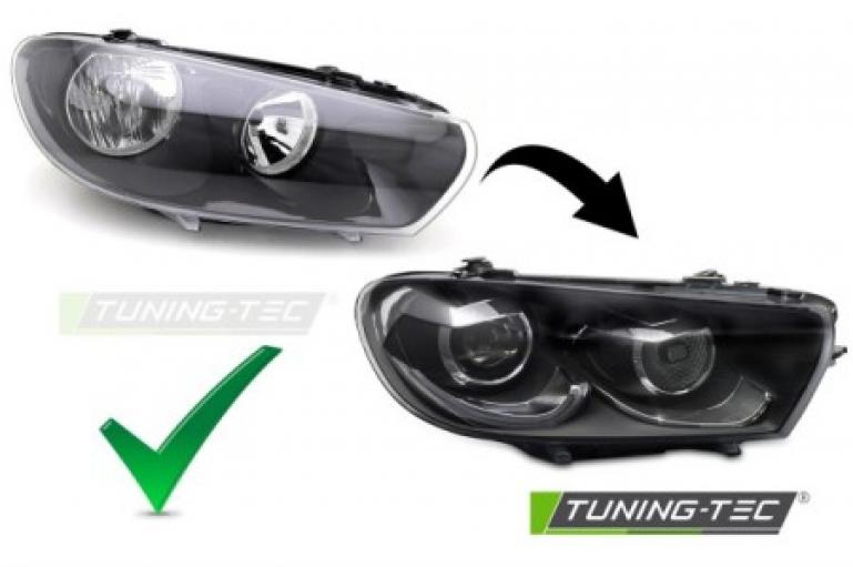 Preview: VOLL LED Tagfahrlicht Scheinwerfer Set passend für VW Scirocco III (3) 08-14 schwarz (werks. Halogen)