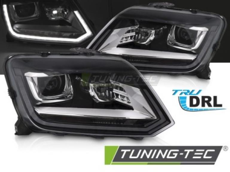LED Upgrade Design Scheinwerfer Set passend für VW Amarok 09-16 schwarz/chrom