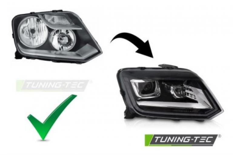 Preview: LED Upgrade Design Scheinwerfer Set passend für VW Amarok 09-16 schwarz/chrom