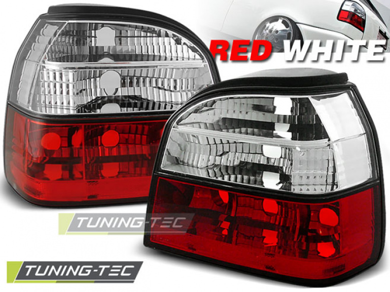 Upgrade Design Rückleuchten für VW Golf 3 (III) 91-97 rot/weiß