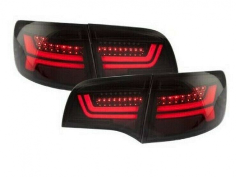 VOLL-LED Lightbar Design Rückleuchten für Audi A6 4F Avant (C6) 04-11 schwarz/rauch dynamischer Blinker