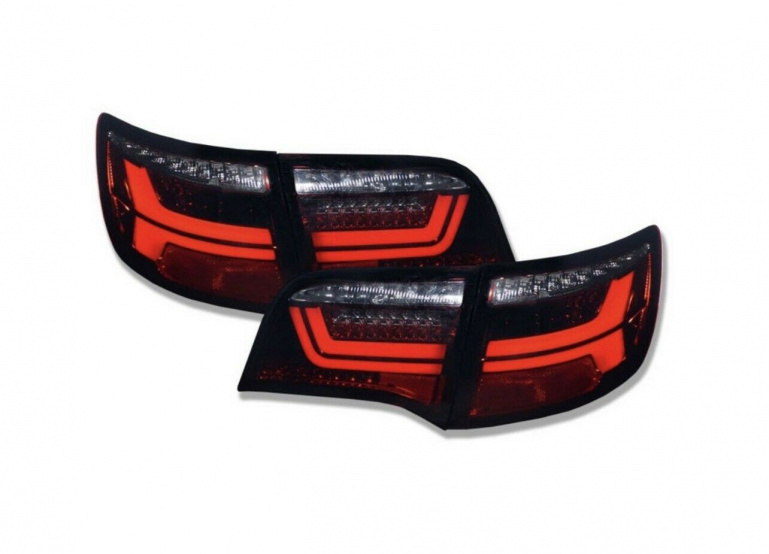 VOLL-LED Lightbar Design Rückleuchten für Audi A6 4F Avant (C6) 04-11 rot/rauch dynamischer Blinker