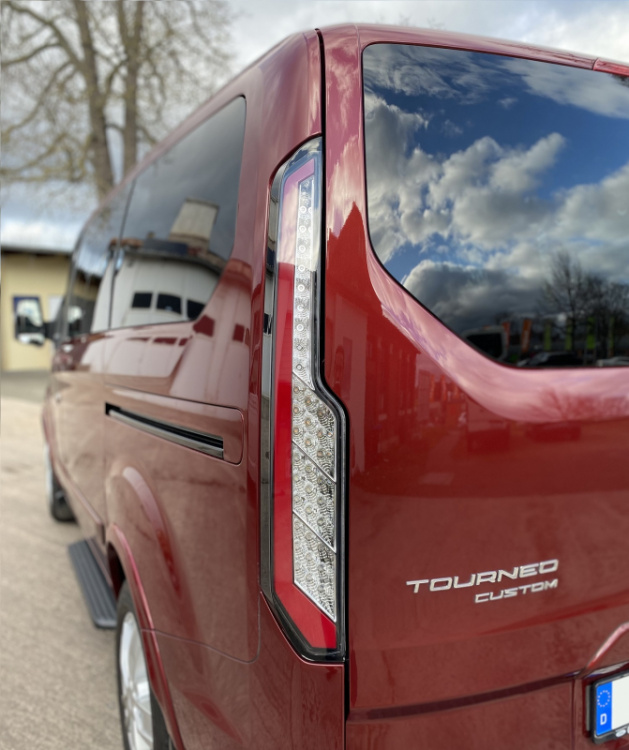Voll LED Upgrade Design Rückleuchten für Ford Transit Custom / Tourneo Custom (MK2) ab 2012 schwarz/klar dynamisch
