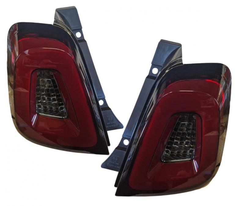 VOLL LED Upgrade Design Rückleuchten Set für Fiat 500 15-24 rot/rauch