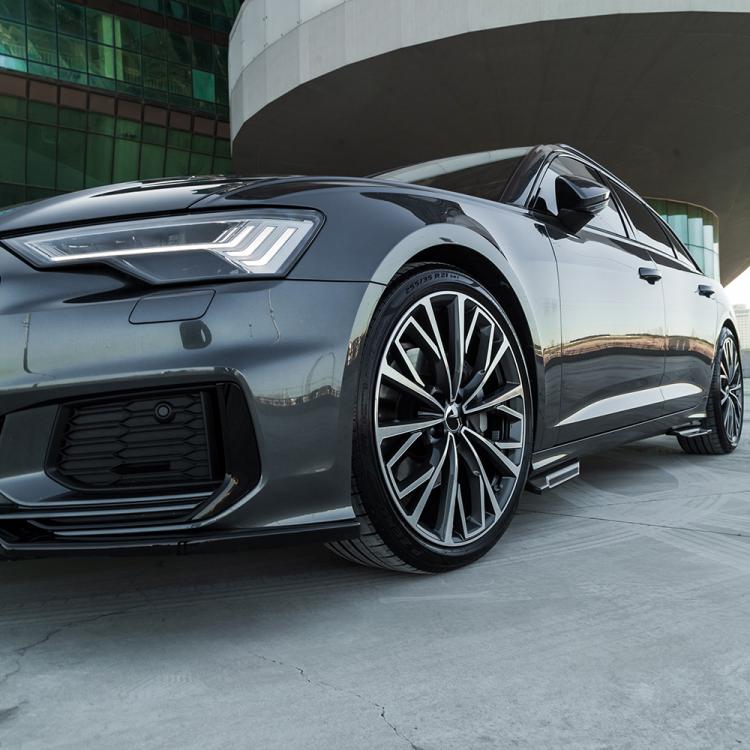 Upgrade Design Seitenschweller Set passend für Audi A6 C8 / S6 19+ Hochglanz schwarz