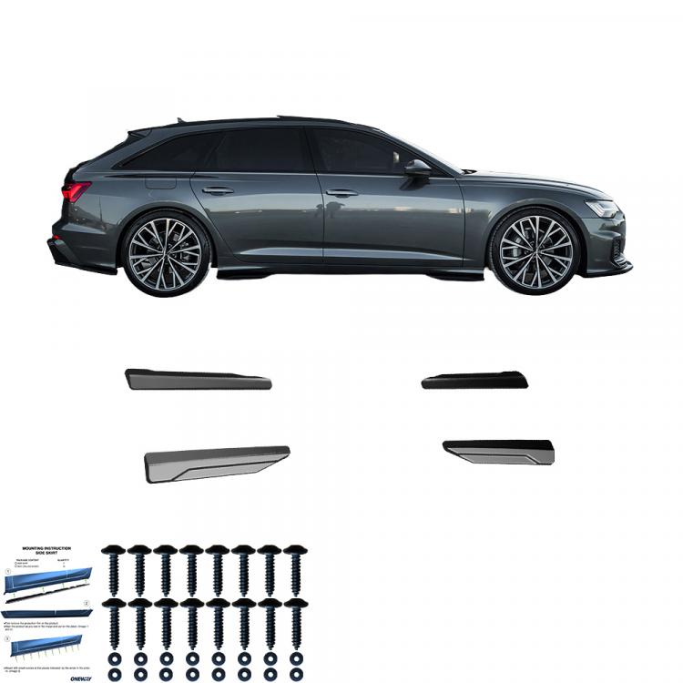 Upgrade Design Seitenschweller Set passend für Audi A6 C8 / S6 19+ Hochglanz schwarz