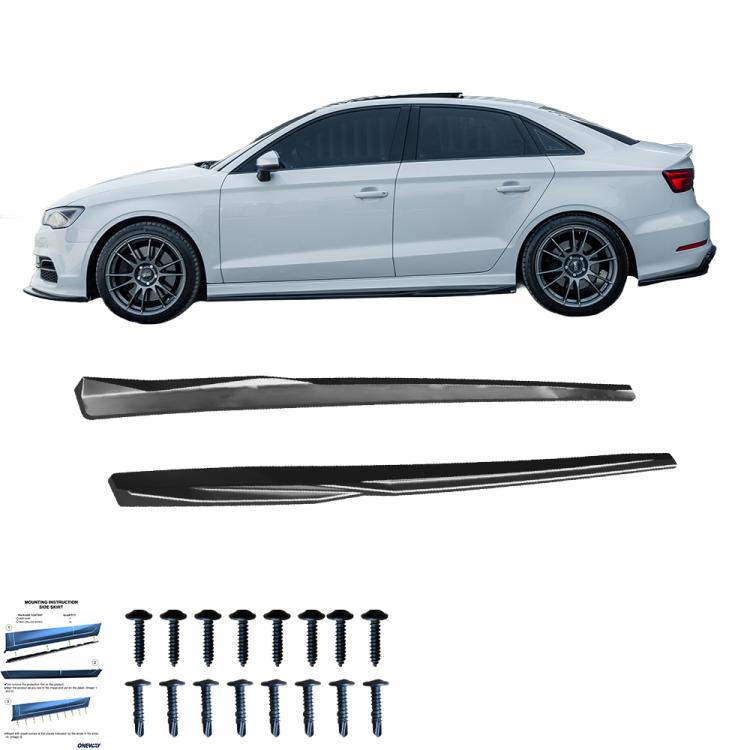 Upgrade Design Seitenschweller Set passend für Audi A3 8V / S3 8V Facelift 13-20 Hochglanz schwarz